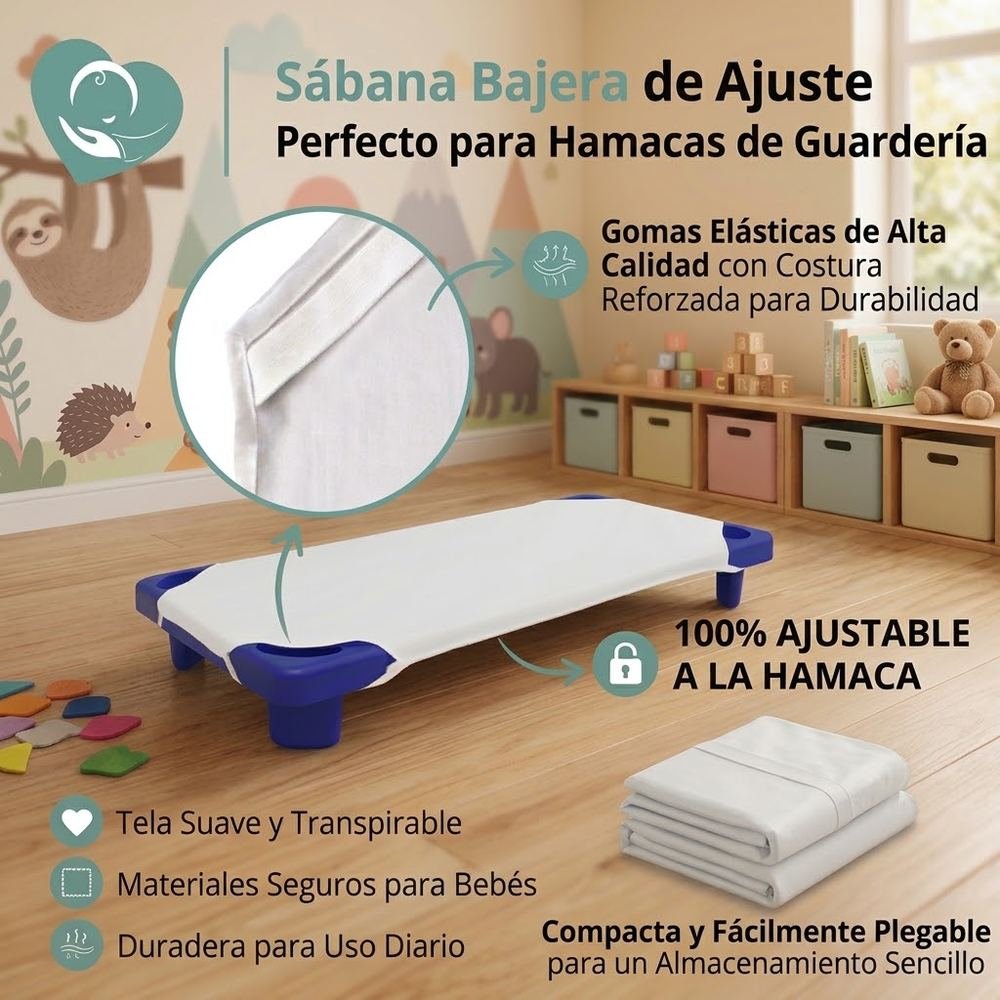 Sábana bajera de ajuste perfecto para hamacas de guardería, gomas elásticas de alta calidad