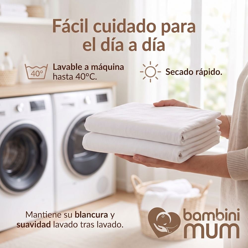 Sábana bajera Bambini Mum lavable a máquina hasta 40 grados